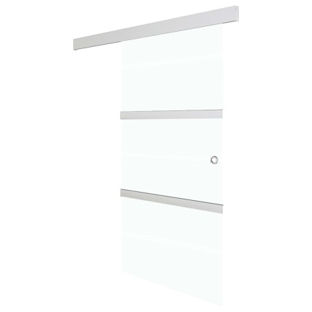 vidaXL Puerta corredera con tope suave vidrio ESG y aluminio 76x205 cm