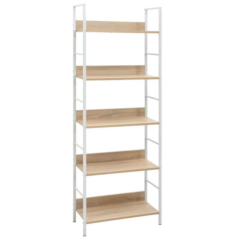 vidaXL Estantería de 5 niveles madera ingeniería roble 60x27,6x158,5cm vidaXL Estantería de 5 niveles madera ingeniería roble 60x27,6x158,5cm