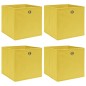 vidaXL Cajas de almacenaje 4 uds tela amarillo 32x32x32 cm vidaXL Cajas de almacenaje 4 uds tela amarillo 32x32x32 cm