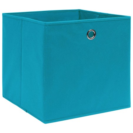  vidaXL Cajas de almacenaje 4 uds tela azul celeste 32x32x32 cm