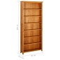 vidaX Estantería de 7 niveles de madera maciza de roble 90x22,5x200 cm vidaX Estantería de 7 niveles de madera maciza de roble 90x22,5x200 cm