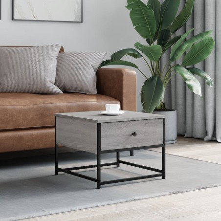 vidaXL Mesa de centro madera contrachapada gris Sonoma 51x51x40 cm