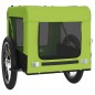vidaXL Remolque de bicicleta mascotas hierro tela Oxford verde negro vidaXL Remolque de bicicleta mascotas hierro tela Oxford verde negro