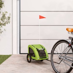 vidaXL Remolque de bicicleta mascotas hierro tela Oxford verde