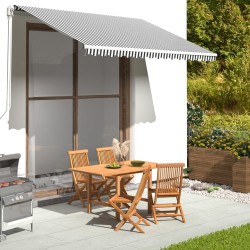 vidaXL Tela de repuesto para toldo gris antracita y blanco 3,5x2,5 m