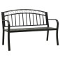 vidaXL Banco de jardín con mesa acero negro 125 cm vidaXL Banco de jardín con mesa acero negro 125 cm