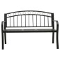 vidaXL Banco de jardín con mesa acero negro 125 cm vidaXL Banco de jardín con mesa acero negro 125 cm