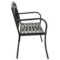 vidaXL Banco de jardín con mesa acero negro 125 cm vidaXL Banco de jardín con mesa acero negro 125 cm