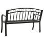 vidaXL Banco de jardín con mesa acero negro 125 cm vidaXL Banco de jardín con mesa acero negro 125 cm