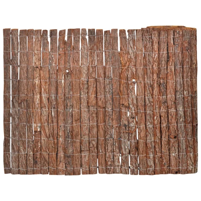 vidaXL Valla de corteza de árbol 1000x70 cm