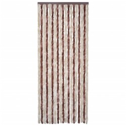 vidaXL Cortina mosquitera beige y marrón claro chenilla 56x200 cm