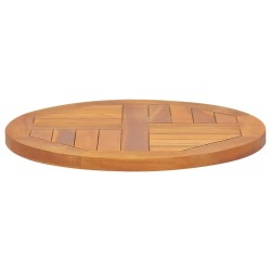 vidaXL Superficie de mesa redonda madera maciza de teca 2,5 cm 50 cm