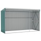 vidaXL Cobertizo de jardín pared acero galvanizado verde 118x288x178cm vidaXL Cobertizo de jardín pared acero galvanizado verde 118x288x178cm