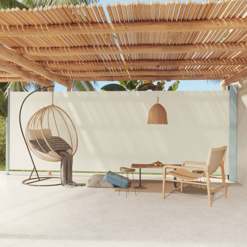 vidaXL Toldo lateral retráctil para patio crema 200x600 cm vidaXL Toldo lateral retráctil para patio crema 200x600 cm