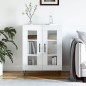vidaXL Aparador de madera contrachapada blanco brillante 69,5x34x90 cm