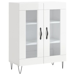 vidaXL Aparador de madera contrachapada blanco brillante 69,5x34x90 cm