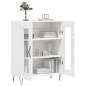 vidaXL Aparador de madera contrachapada blanco brillante 69,5x34x90 cm