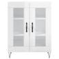 vidaXL Aparador de madera contrachapada blanco brillante 69,5x34x90 cm