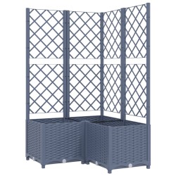 vidaXL Jardinera con enrejado PP gris oscuro 80x80x136 cm