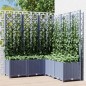 vidaXL Jardinera con enrejado PP gris oscuro 120x120x136 cm