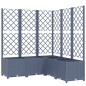 vidaXL Jardinera con enrejado PP gris oscuro 120x120x136 cm