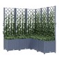 vidaXL Jardinera con enrejado PP gris oscuro 120x120x136 cm