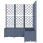 vidaXL Jardinera con enrejado PP gris oscuro 120x120x136 cm