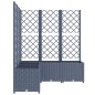 vidaXL Jardinera con enrejado PP gris oscuro 120x120x136 cm