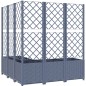 vidaXL Jardinera con enrejado PP gris oscuro 120x120x136 cm