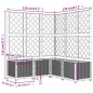 vidaXL Jardinera con enrejado PP gris oscuro 120x120x136 cm