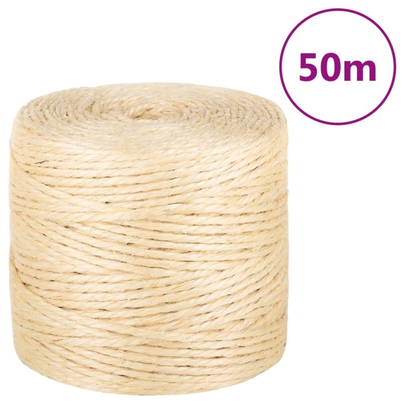 vidaXL Cuerda 100% sisal 4 mm 50 m vidaXL Cuerda 100% sisal 4 mm 50 m