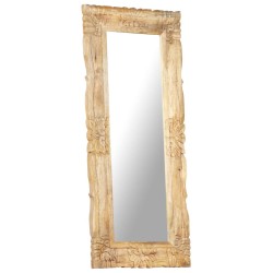 vidaXL Espejo de madera maciza de mango 110x50 cm