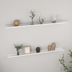 vidaXL Estantes de pared 2 unidades blanco brillo 115x9x3 cm
