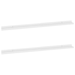 vidaXL Estantes de pared 2 unidades blanco brillo 115x9x3 cm