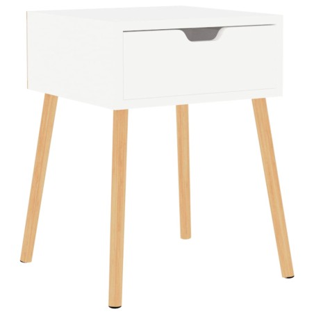 vidaXL Mesita de noche madera de ingeniería blanco brillo 40x40x56 cm