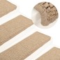 vidaXL Alfombrilla autoadhesiva escalera sisal 15 uds arena 65x21x4 cm vidaXL Alfombrilla autoadhesiva escalera sisal 15 uds arena 65x21x4 cm