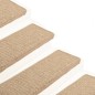 vidaXL Alfombrilla autoadhesiva escalera sisal 15 uds arena 65x21x4 cm vidaXL Alfombrilla autoadhesiva escalera sisal 15 uds arena 65x21x4 cm