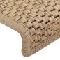 vidaXL Alfombrilla autoadhesiva escalera sisal 15 uds arena 65x21x4 cm vidaXL Alfombrilla autoadhesiva escalera sisal 15 uds arena 65x21x4 cm
