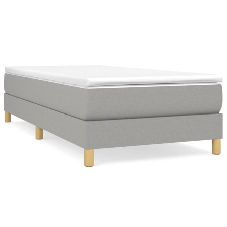 vidaXL Estructura de cama box spring tela gris claro 80x200 cm