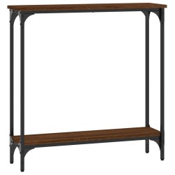vidaXL Mesa consola madera de ingeniería marrón roble 75x22,5x75 cm