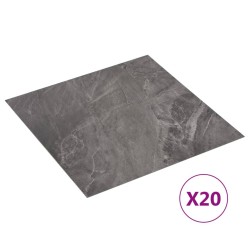 vidaXL Tarimas autoadhesivas 20 unidades PVC 1,86 m² patrón negro
