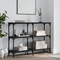 vidaXL Mesa consola madera de ingeniería negra 100x29x75 cm