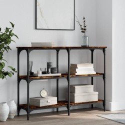 vidaXL Mesa consola madera de ingeniería roble ahumado 100x29x75 cm