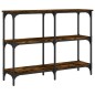 vidaXL Mesa consola madera de ingeniería roble ahumado 100x29x75 cm vidaXL Mesa consola madera de ingeniería roble ahumado 100x29x75 cm