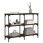vidaXL Mesa consola madera de ingeniería roble ahumado 100x29x75 cm vidaXL Mesa consola madera de ingeniería roble ahumado 100x29x75 cm