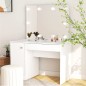 vidaXL Tocador de maquillaje con luces LED MDF blanco 110x55x145 cm vidaXL Tocador de maquillaje con luces LED MDF blanco 110x55x145 cm