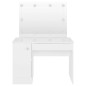 vidaXL Tocador de maquillaje con luces LED MDF blanco 110x55x145 cm vidaXL Tocador de maquillaje con luces LED MDF blanco 110x55x145 cm