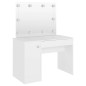 vidaXL Tocador de maquillaje con luces LED MDF blanco 110x55x145 cm vidaXL Tocador de maquillaje con luces LED MDF blanco 110x55x145 cm