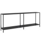 vidaXL Mesa consola vidrio templado negro 200x35x75,5 cm vidaXL Mesa consola vidrio templado negro 200x35x75,5 cm