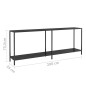 vidaXL Mesa consola vidrio templado negro 200x35x75,5 cm vidaXL Mesa consola vidrio templado negro 200x35x75,5 cm